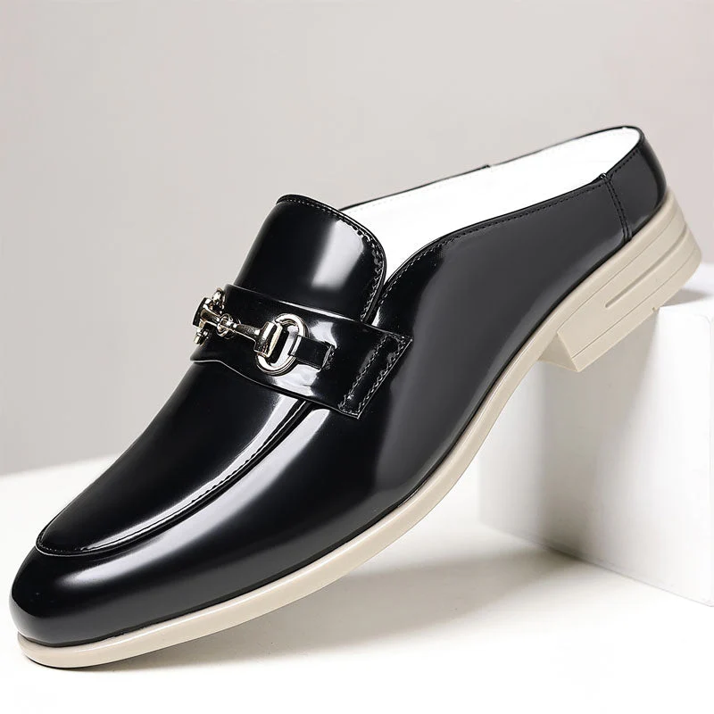 Logan - Men's Patent Backless Loafers