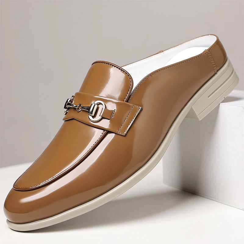 Logan - Men's Patent Backless Loafers - Image 2