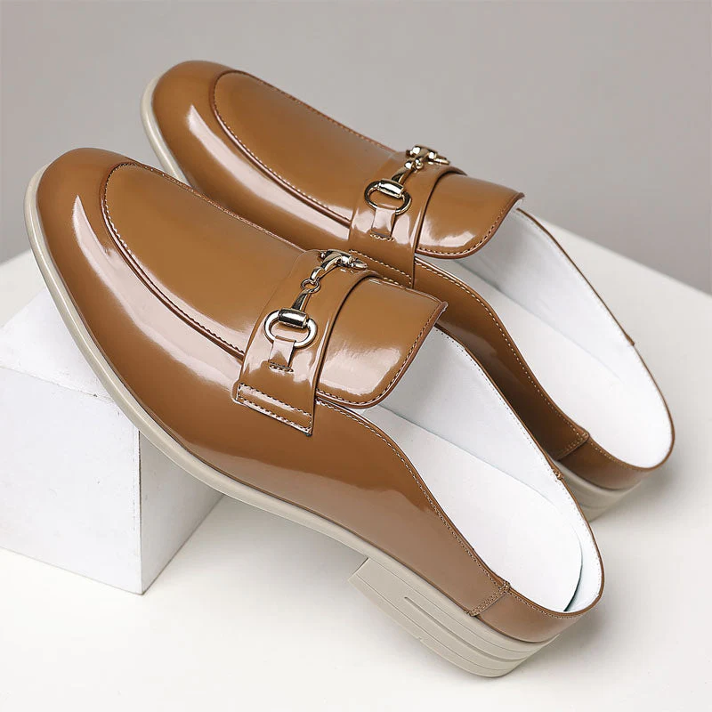 Logan - Men's Patent Backless Loafers - Image 4