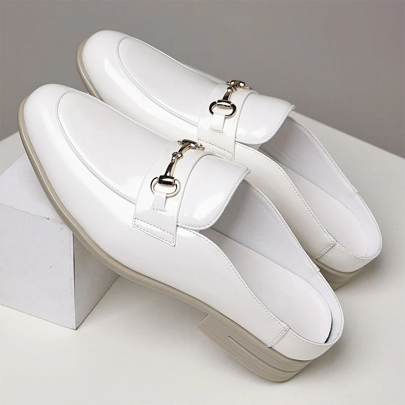Logan - Men's Patent Backless Loafers - Image 5