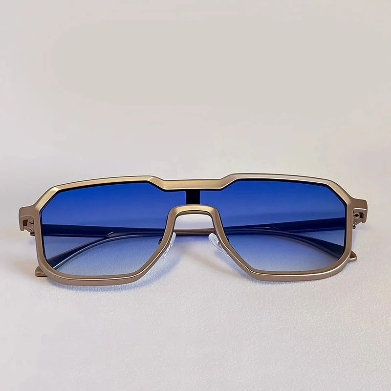 Lorènti Geometric Sunglasses with Metal Frame - Image 6