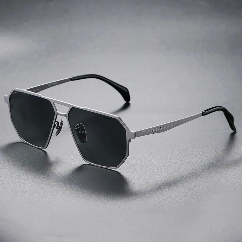 Lorènti Titanium Frame Geometric Sunglasses - Image 2