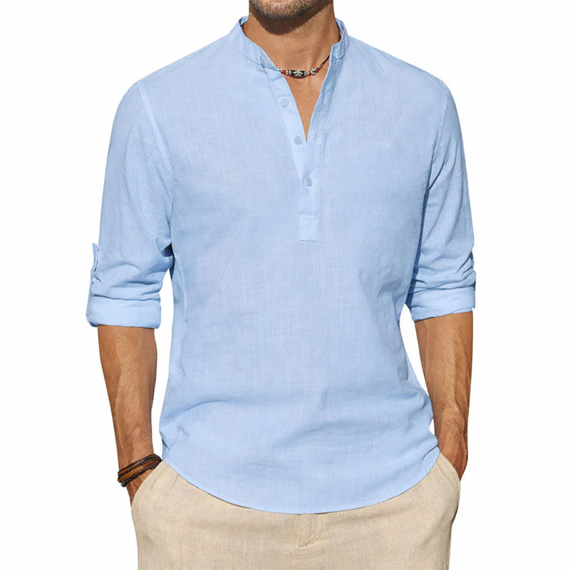 Lorenzo Vitali Long Sleeve Henley Shirt - Image 3