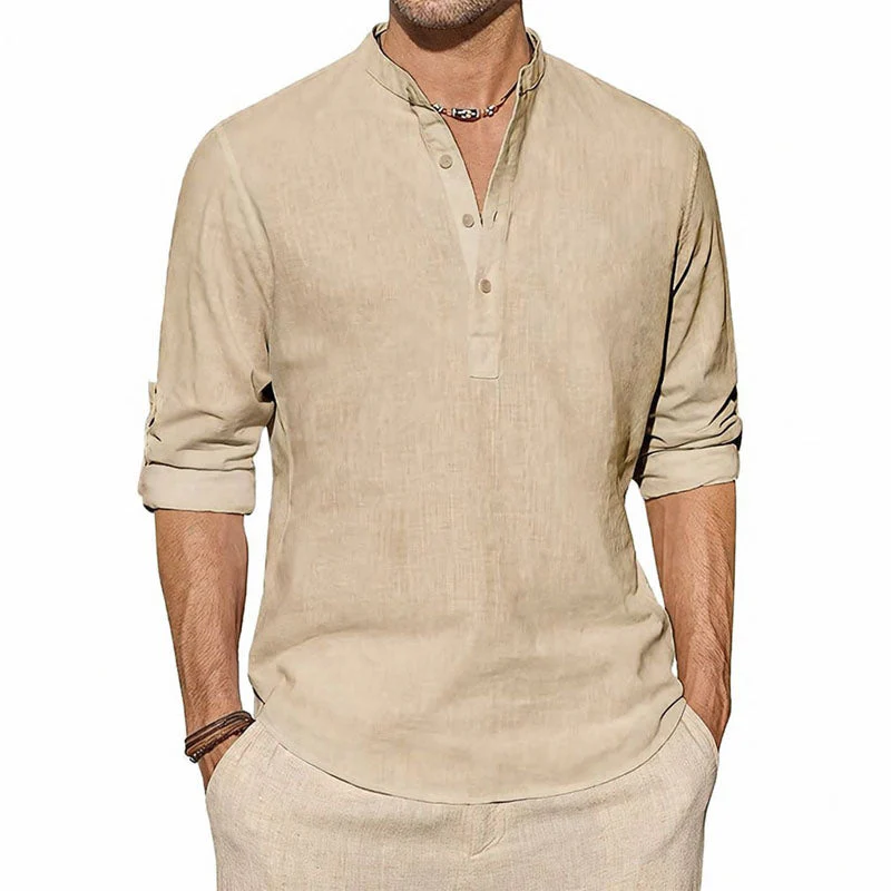 Lorenzo Vitali Long Sleeve Henley Shirt - Image 4