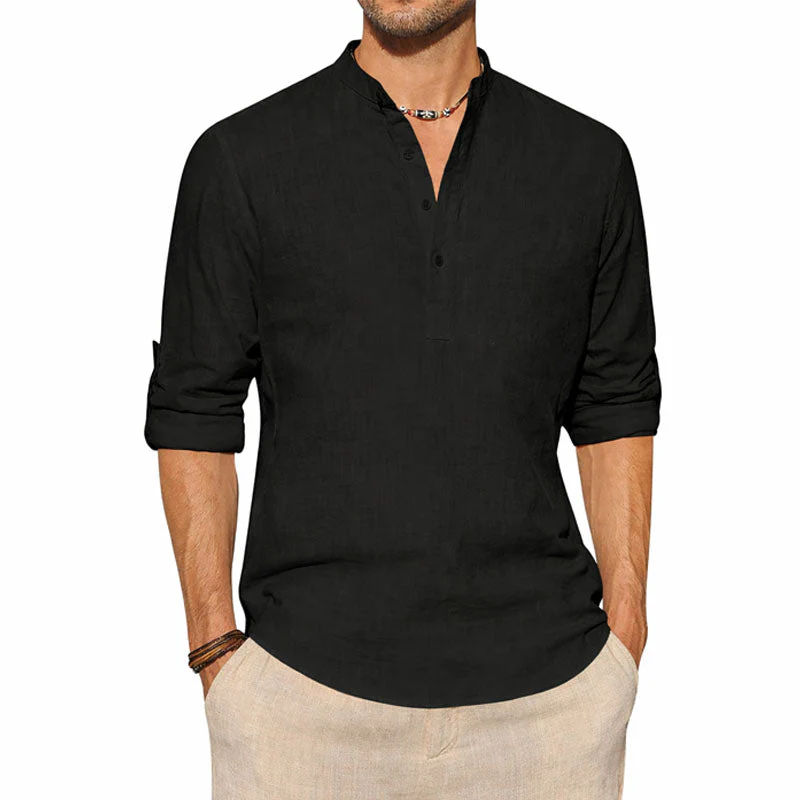 Lorenzo Vitali Long Sleeve Henley Shirt - Image 5