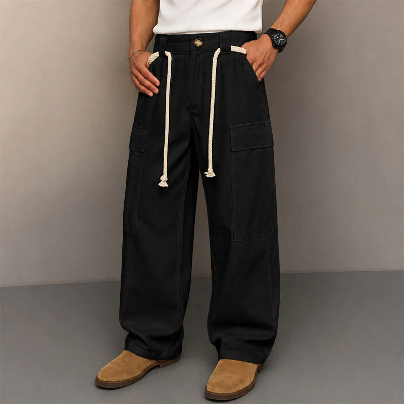 Matthew - Men's Relaxed Wide-Leg Cargo Pants - Image 2