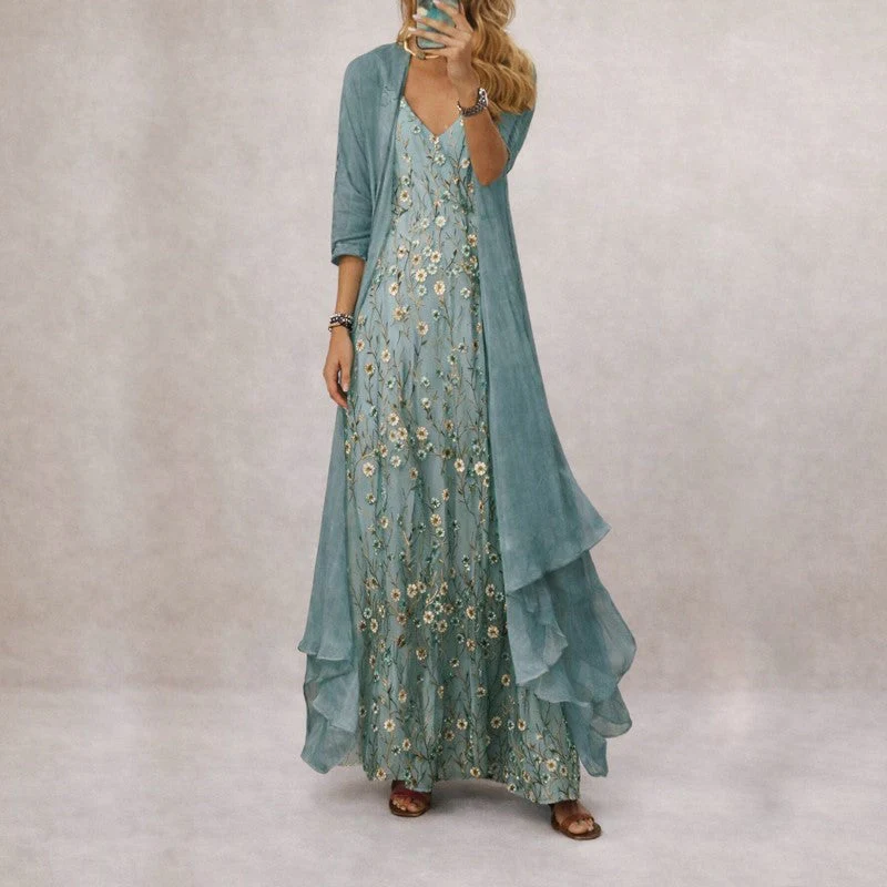 Nicole - Women's Floral Print Maxi Dress