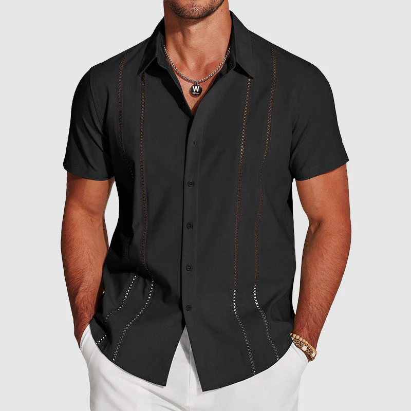 Rafael - Men's Summer Button-Up Shirt with Cutout Detail - Image 5