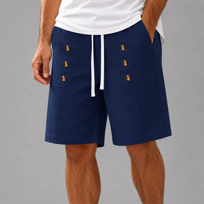 Robert - Men's Double-Button Drawstring Shorts - Image 3