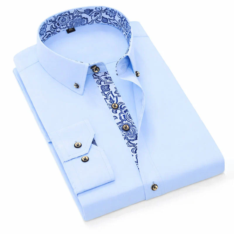 Roberto Russo Dress Shirt with Patterned Inner Detail - Image 2