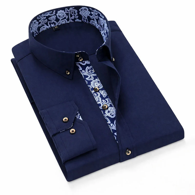 Roberto Russo Dress Shirt with Patterned Inner Detail - Image 3