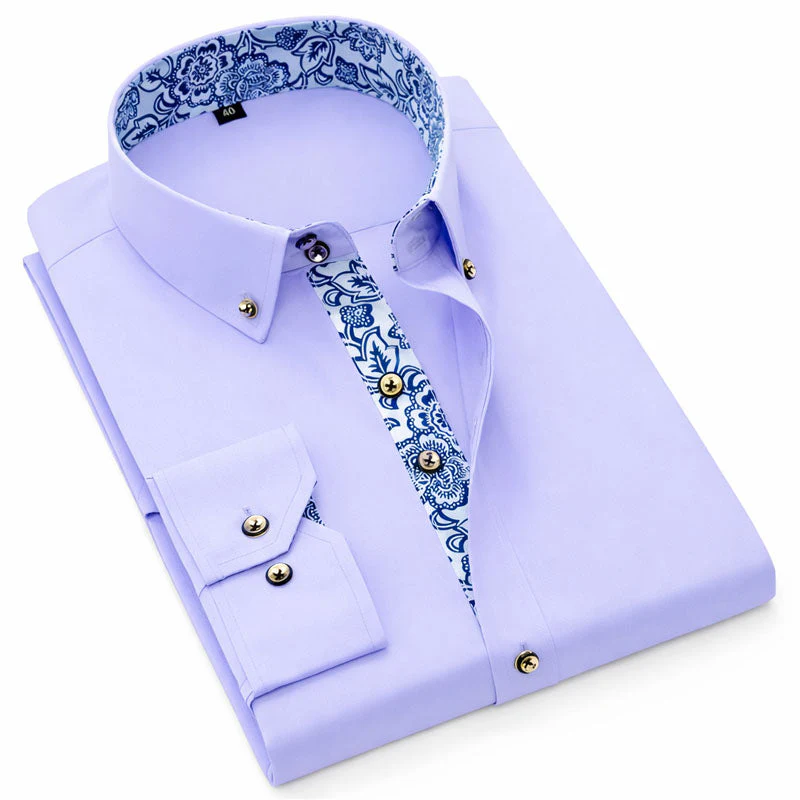 Roberto Russo Dress Shirt with Patterned Inner Detail - Image 4