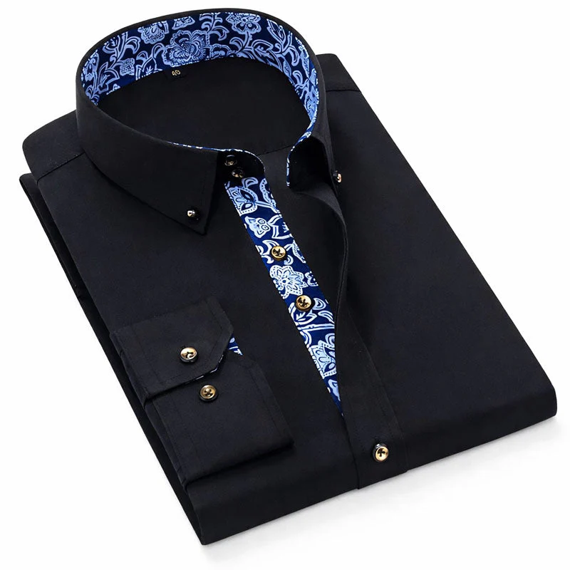 Roberto Russo Dress Shirt with Patterned Inner Detail - Image 5