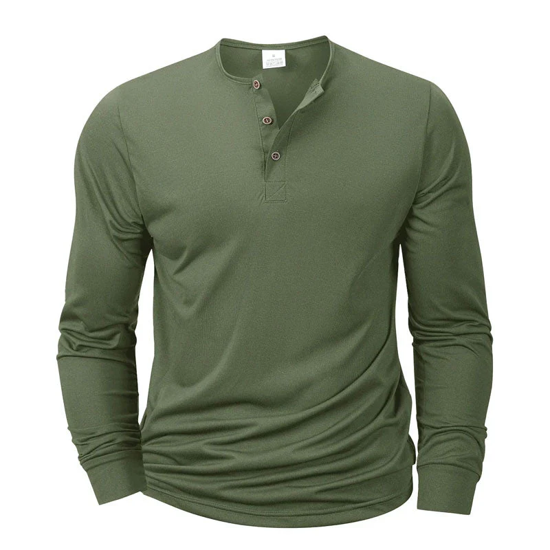 Roberto Russo Long Sleeve Henley Shirt - Image 2