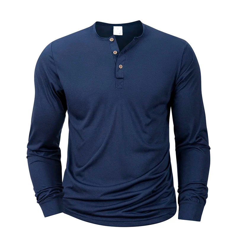 Roberto Russo Long Sleeve Henley Shirt - Image 3