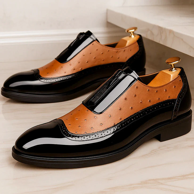 Roberto Russo Ostrich Dress Shoes with Gloss Finish - Image 2