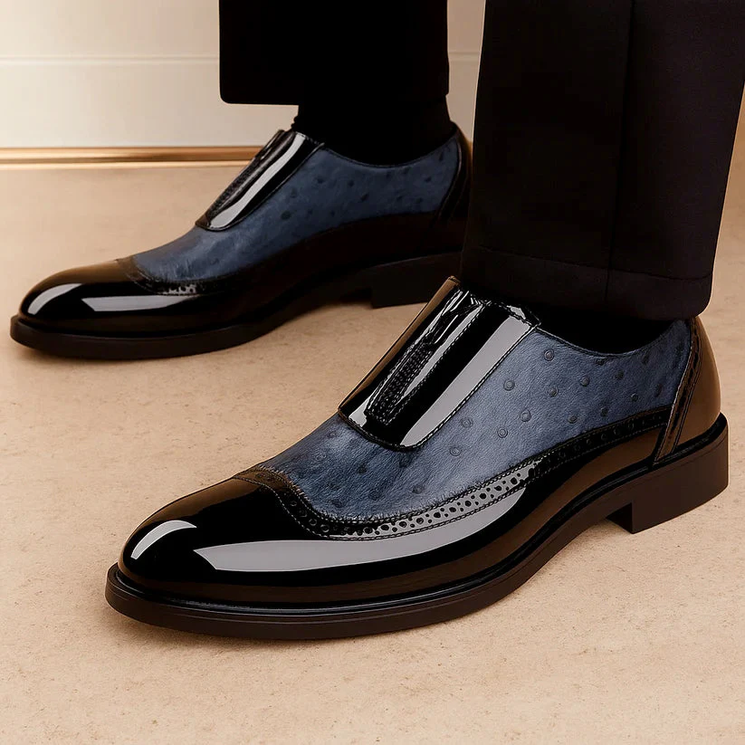 Roberto Russo Ostrich Dress Shoes with Gloss Finish - Image 4