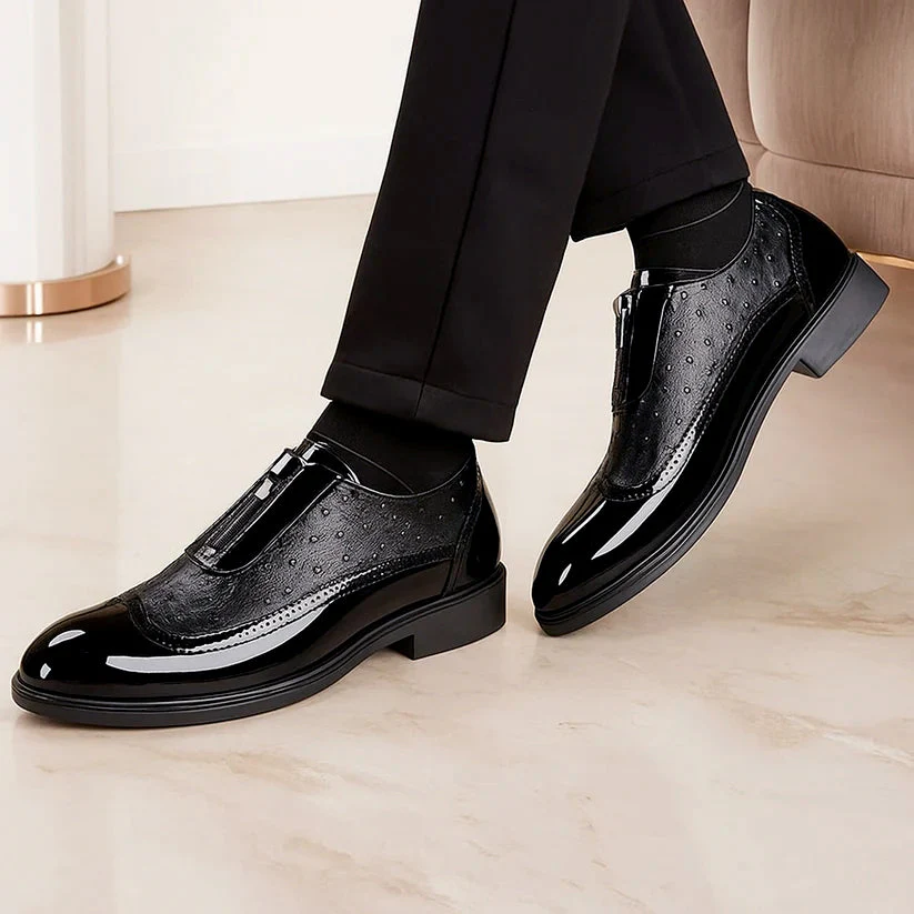 Roberto Russo Ostrich Dress Shoes with Gloss Finish - Image 5