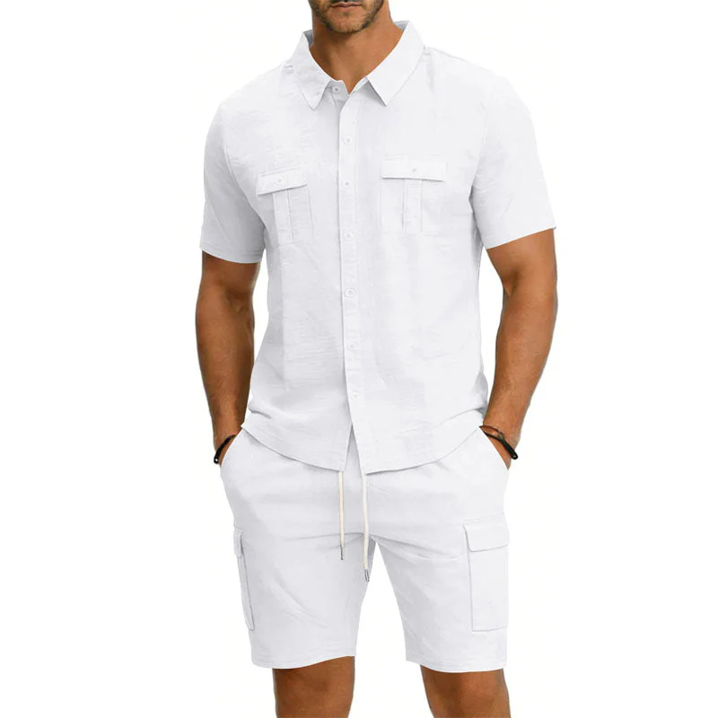 Roberto Russo Shirt and Shorts Set with Utility Pockets - Image 3