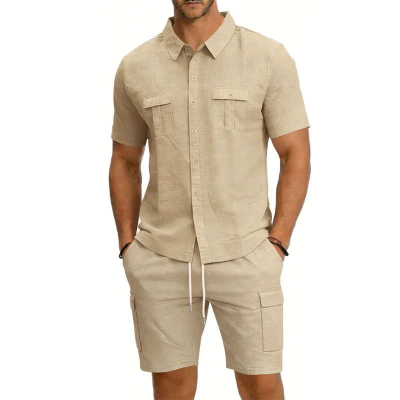 Roberto Russo Shirt and Shorts Set with Utility Pockets - Image 4