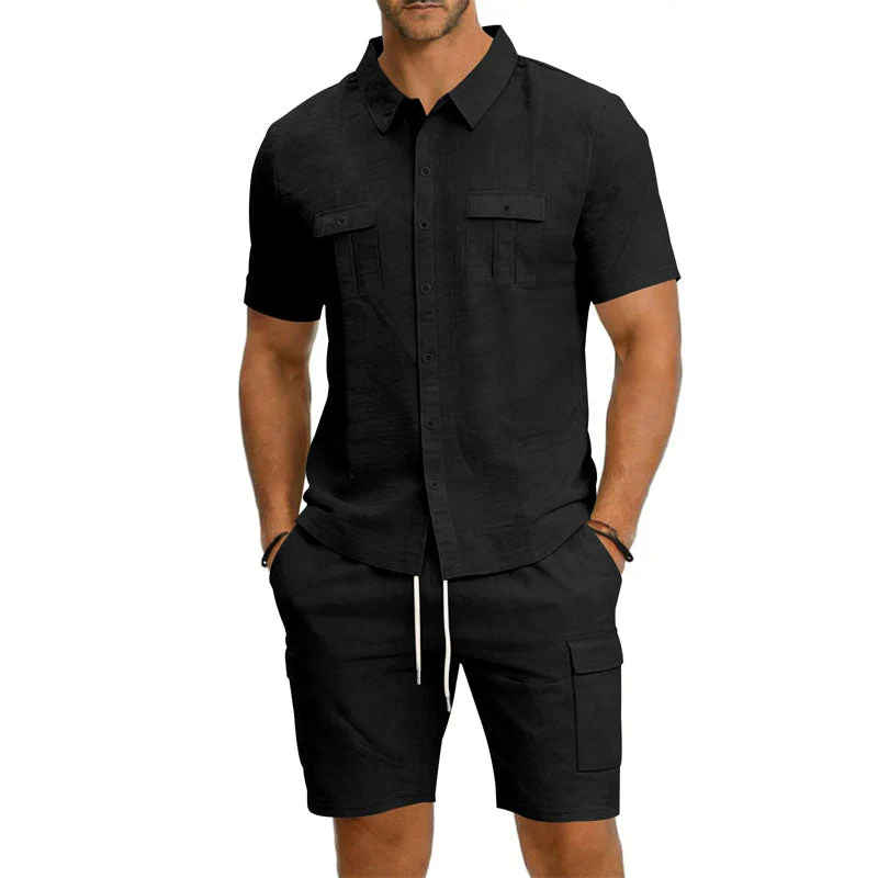 Roberto Russo Shirt and Shorts Set with Utility Pockets - Image 5