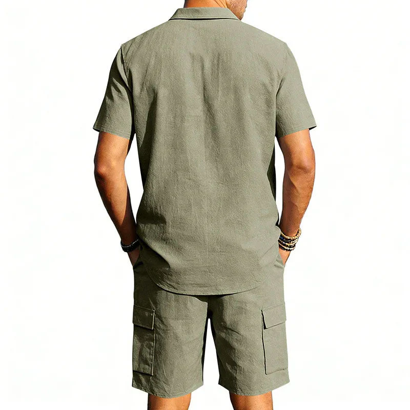 Roberto Russo Shirt and Shorts Set with Utility Pockets - Image 6