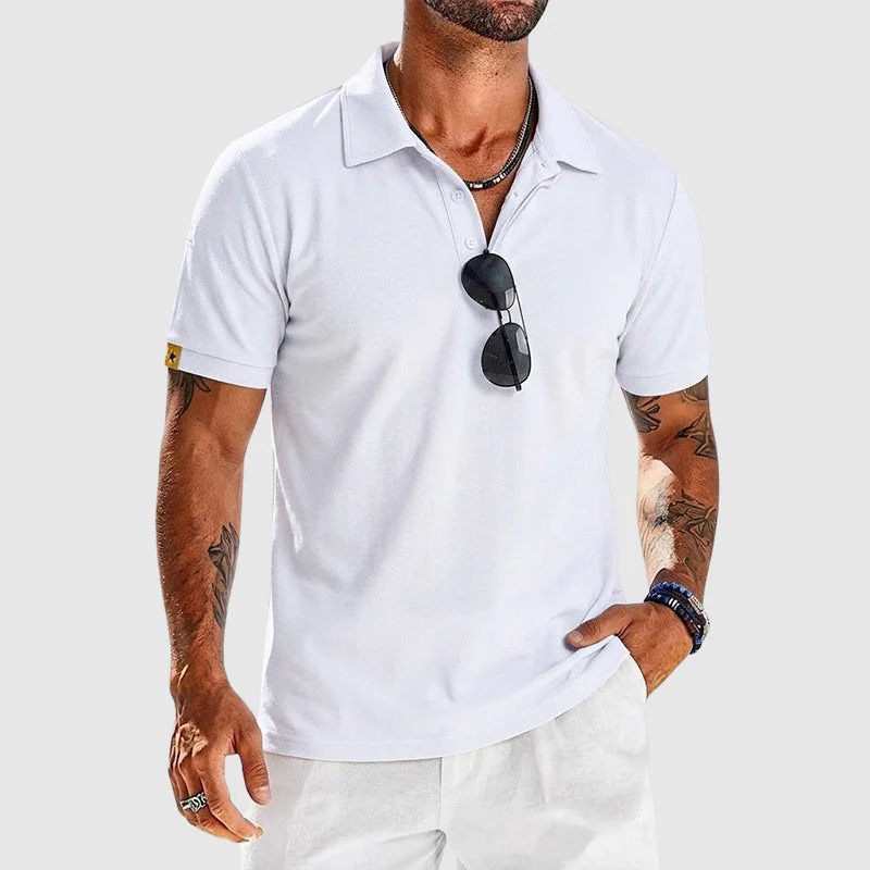 Roger - Men’s Textured Performance Polo Shirt - Image 3
