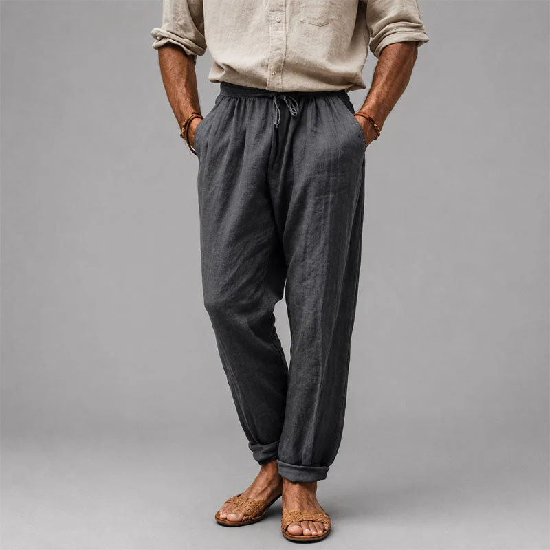 Sean - Men's Relaxed Drawstring Tapered Pants - Image 3