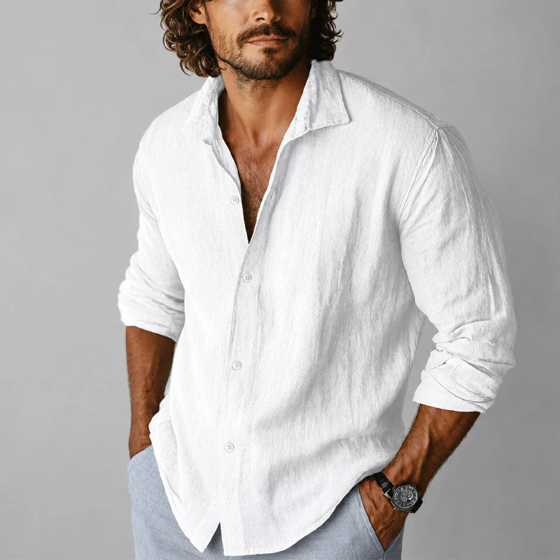 Theodore - Men's Relaxed Textured Button-Up Shirt - Image 2