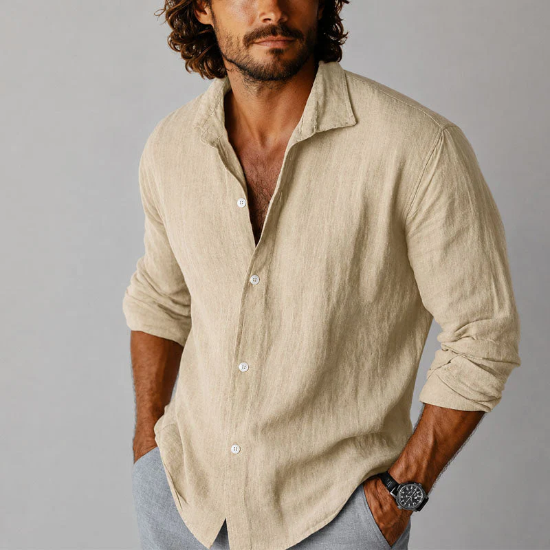 Theodore - Men's Relaxed Textured Button-Up Shirt - Image 3