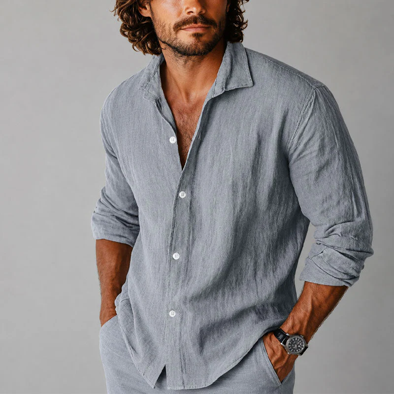 Theodore - Men's Relaxed Textured Button-Up Shirt - Image 4