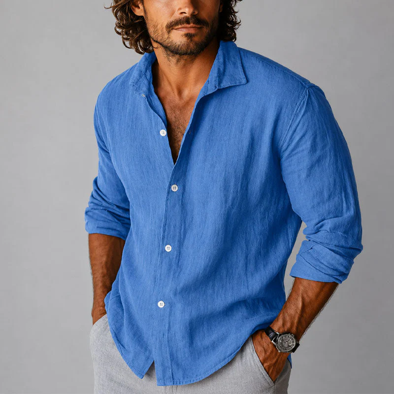 Theodore - Men's Relaxed Textured Button-Up Shirt - Image 5
