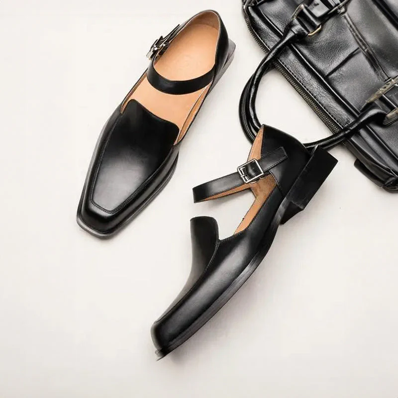 Theodore Willow Black Leather Sandals - Image 3