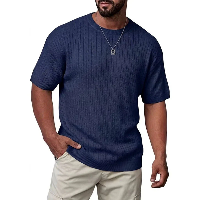 Tommy - Men's Ribbed Knit Crewneck Top - Image 2