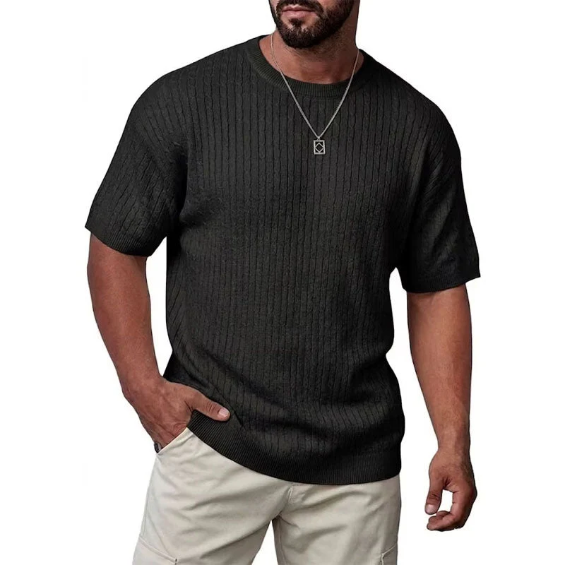Tommy - Men's Ribbed Knit Crewneck Top - Image 3