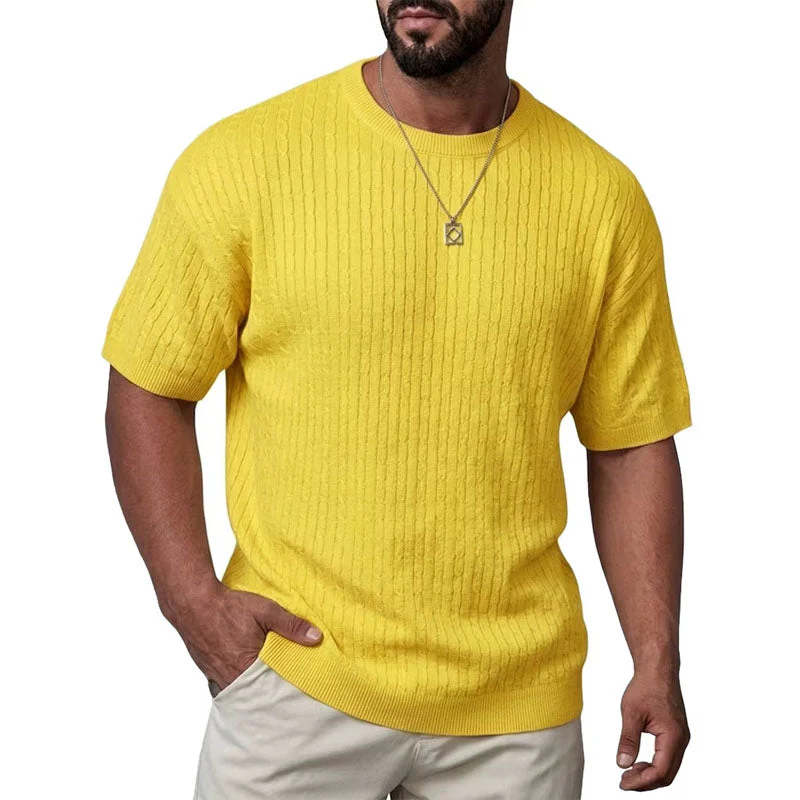 Tommy - Men's Ribbed Knit Crewneck Top - Image 4
