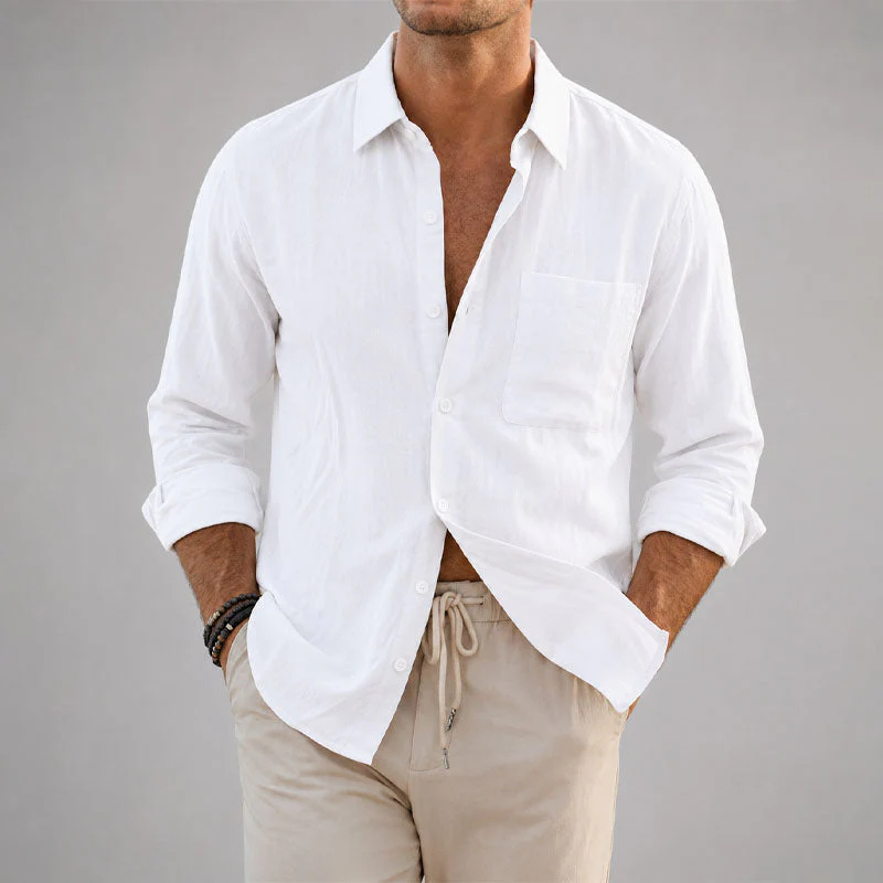 Trevor - Men's Relaxed Linen Button-Up Shirt - Image 5