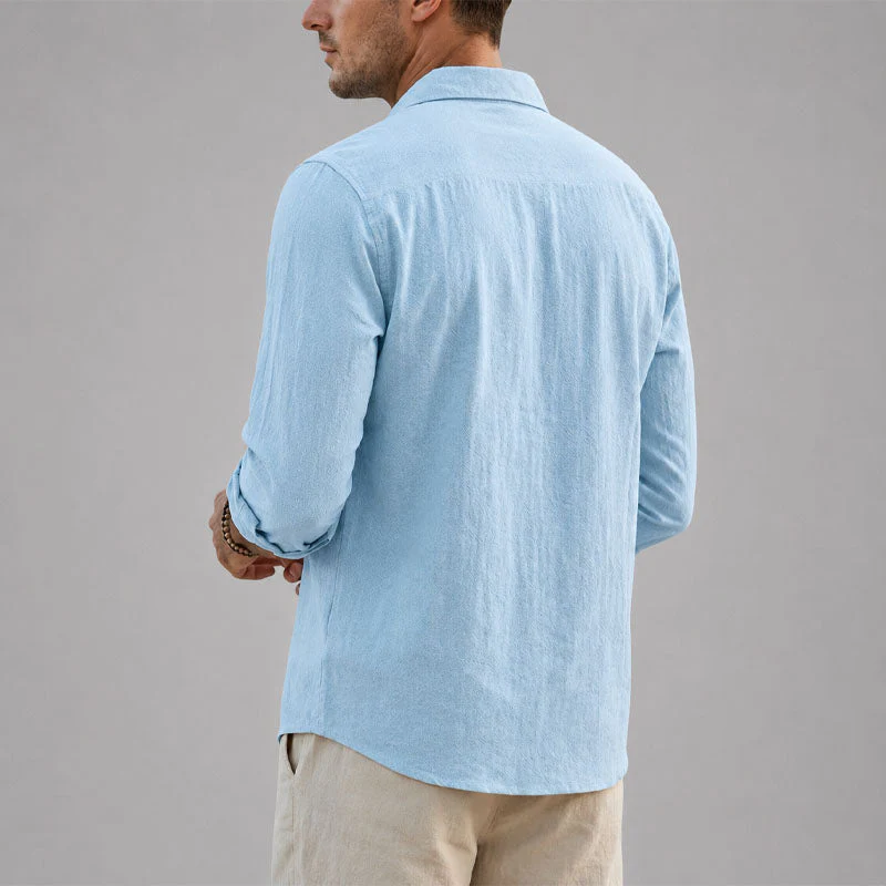Trevor - Men's Relaxed Linen Button-Up Shirt - Image 6