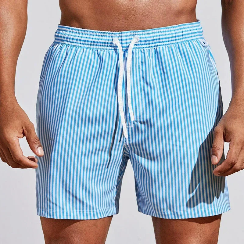 Tyler - Men's Quick-Dry Striped Swim Shorts - Image 2