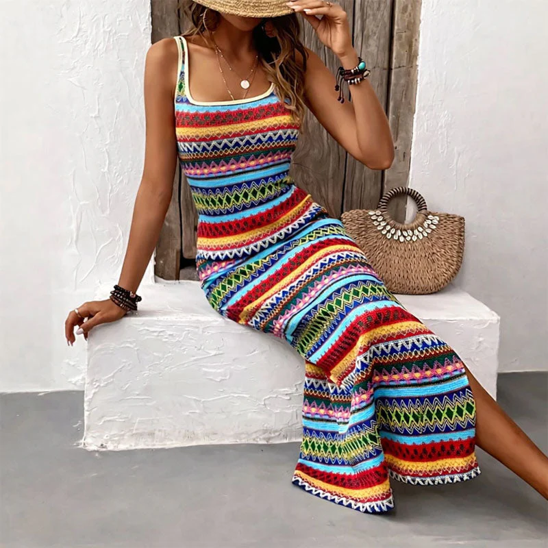 Valentina Rossi Boho Pattern Maxi Dress - Image 6