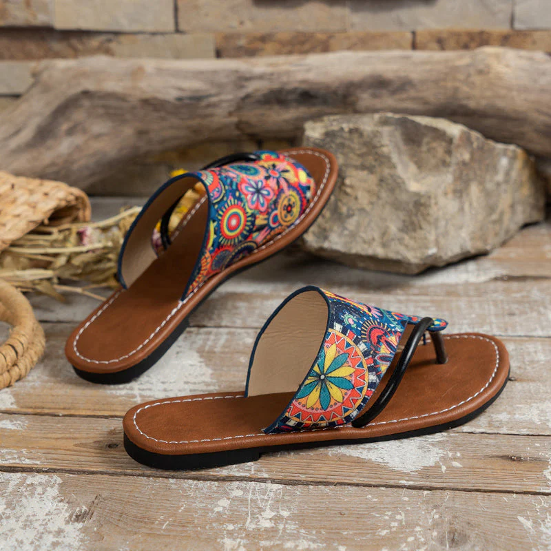 Valentina Rossi Colorful Flat Sandals with Toe Strap - Image 6