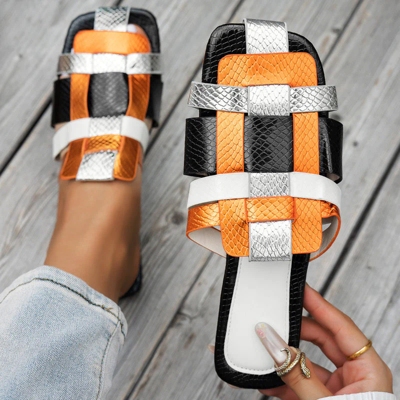 Valentina Rossi Multicolor Strap Flat Sandals - Image 3