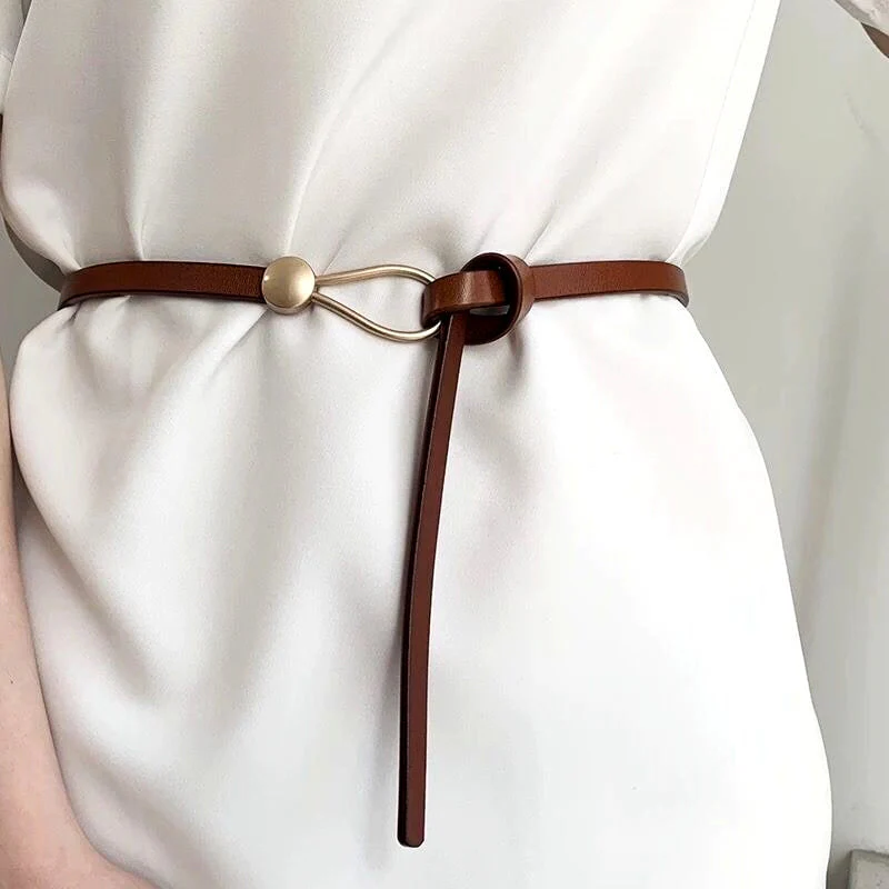 Valentina Rossi Slim Belt with Metal Hook