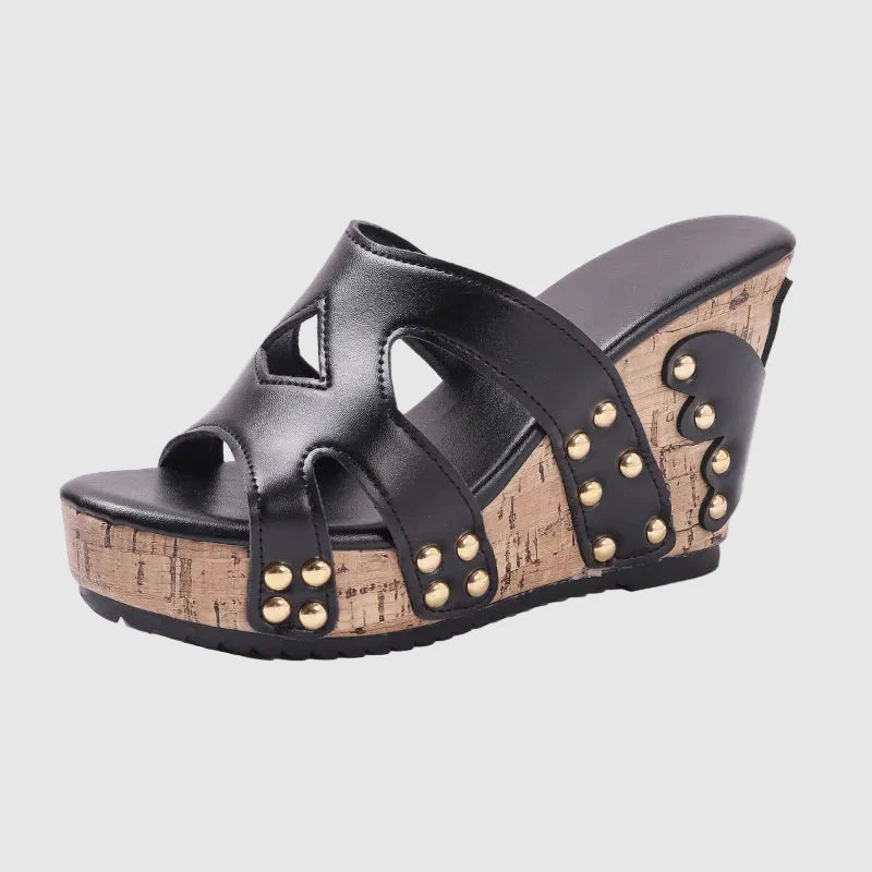 Valentina Rossi Slip-On Sandals with Cork-Style Sole - Image 5