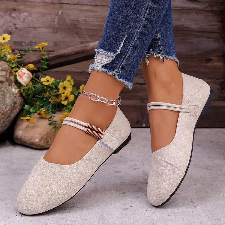Valentina Rossi Suede Mary Jane Flats