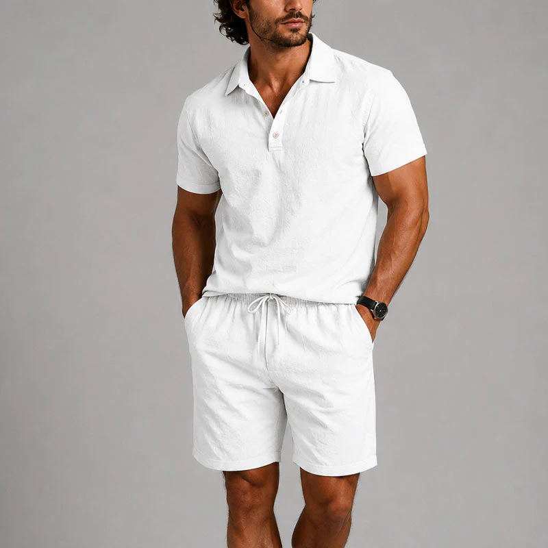 Wade - Men's Relaxed Polo Lounge Set - Image 4