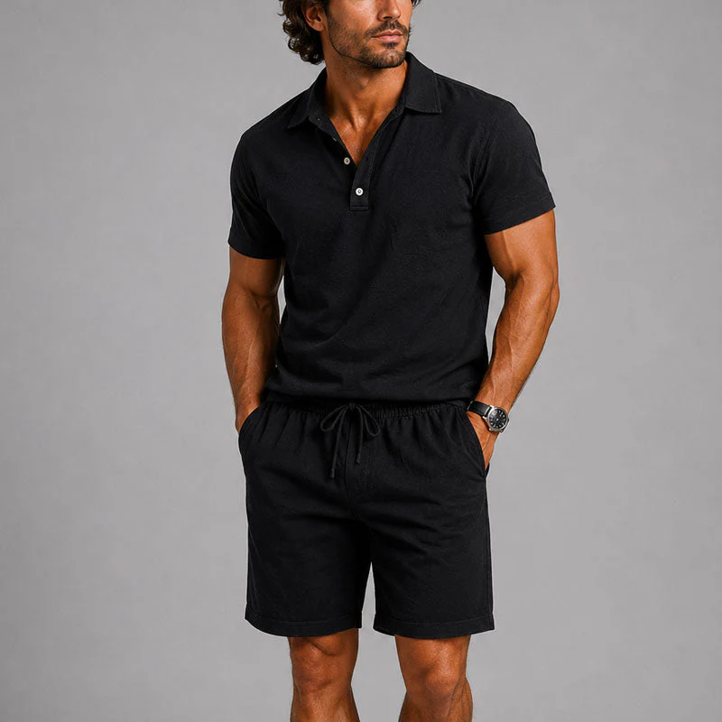 Wade - Men's Relaxed Polo Lounge Set - Image 5